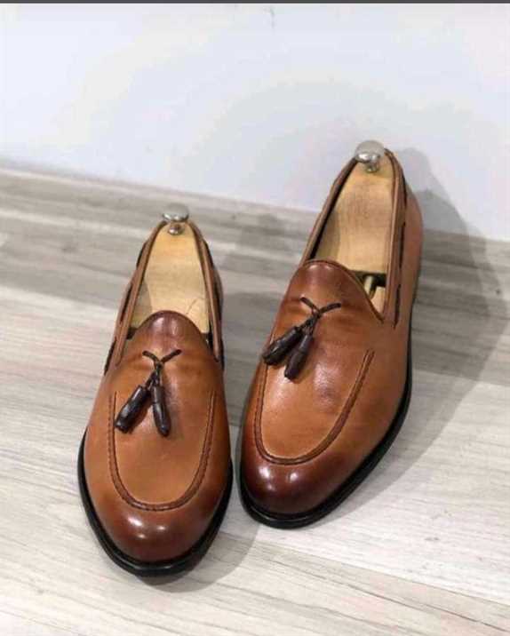 Moss Moized Brown Tassel Loafers